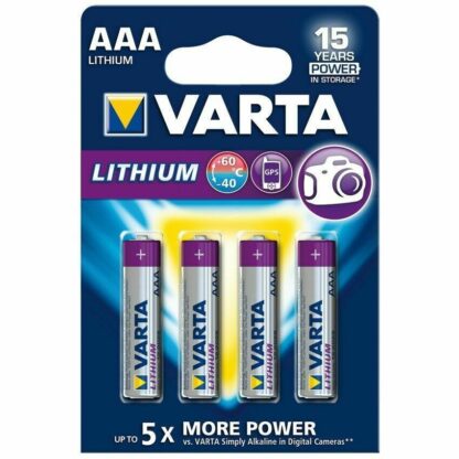 PILA AAA VARTA 6103 de LITIO 1100mAh, Exp 12-2030, BLISTER 4uds