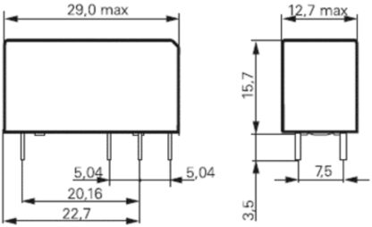 Relé 12VDC 16A/250V SPST-NO 2+4pin RZ03-1A4-D012 - Imagen 5