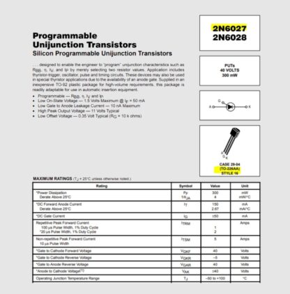 TRANSISTOR 2N6027, TO-92 (10 Unidades) - Imagen 4