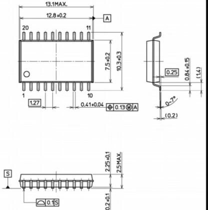 74HC273 SOIC20 12,80x7,50mm MC74HC273ADWG - Imagen 3