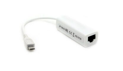 Adaptador Ethernet: conexión micro USB Macho a RJ45 Hembra