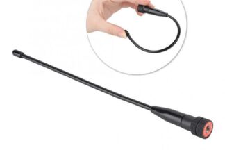 Antena Doble Banda VHF+UHF, SMA Macho, FLEXIBLE 21cm