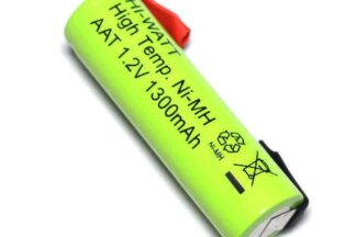 Batería AA/R6 recargable Ni-Mh 1300mAh, alta temperatura, conexiones para soldar
