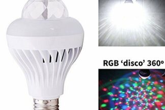 Bombilla LED luz blanca + RGB con giro luz 360º 'modo discoteca' 3W E27