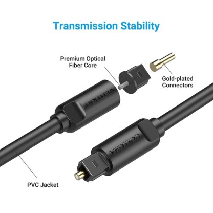 Cable Optico Audio Digital Toslink 2m, Ø5mm, VENTION - Imagen 4