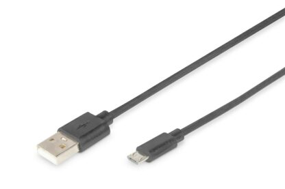 Cable USB-A 2.0 macho-macho Micro USB de 1,8m, color negro