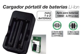 Cargador baterías de Litio 2x 18650 'Rápido'
