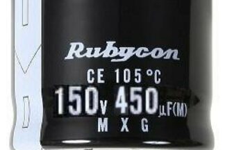 Condensador electrolítico 150uF 450V 105ºC Ø30x25mm
