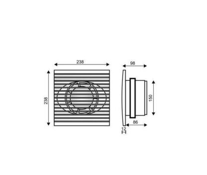 Extractor para baño 238x238mm - Imagen 3