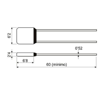 Fusible térmico 130ºC 3A/250V AUPO A4-3A-F - Imagen 5