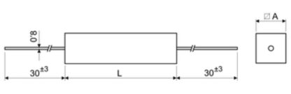Resistencia bobinada 75 OHM 8W, Salidas Axiales, 38x9mm - Imagen 3
