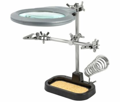SOPORTE PCB, Soldador, Esponja, Lupa y Pinzas Manos Libres