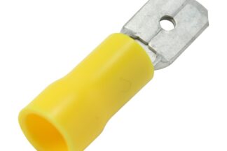 Terminal 6,3mm Macho Pre-Aislado Amarillo 4 - 6mm² AWG 12-10 (100 Unidades)