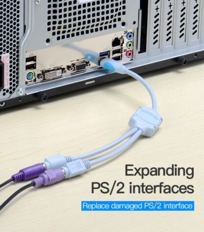 USB to DUAL PS2 Mouse Keyboard Converter Cable 33cm - Imagen 5