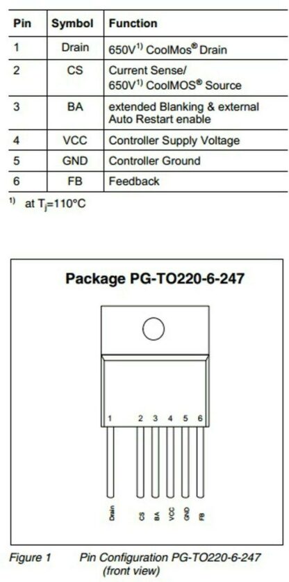 3BR1065JF ICE3BR1065JF TO-220-6 C.I. - Imagen 4