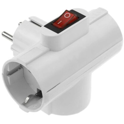 Adaptador 3 tomas enchufe Schuko con interruptor