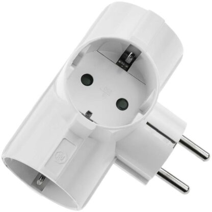 Adaptador 3 tomas enchufe Schuko con interruptor - Imagen 8