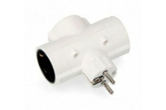 Adaptador Enchufe Triple Schuko Vertical 3680W Protección Niños