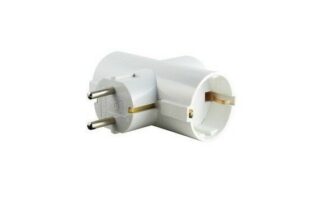 Adaptador Enchufe Triple Schuko Vertical 3680W Protección Niños