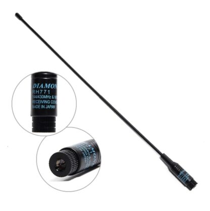 Antena Doble Banda VHF+UHF, Diamond RH771 Original, SMA Macho