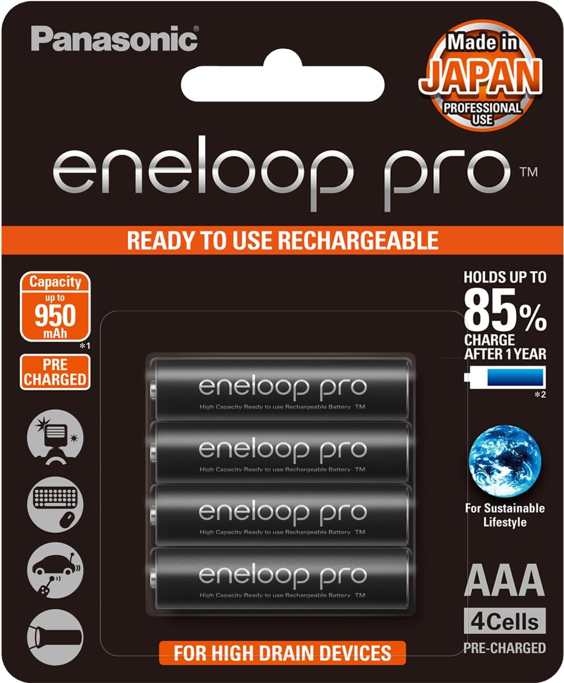Baterías AAA 1,2V/950mAh ENELOOP PRO
