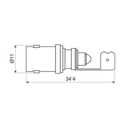 Conector BNC Hembra Aérea sin Soldadura Conexión a Tornillo, 50 Ohm - Imagen 3