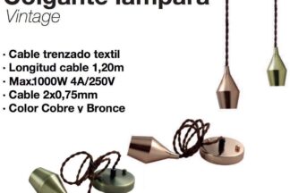 Colgante lámpara 'Vintage', portalámparas clásico rosca E27