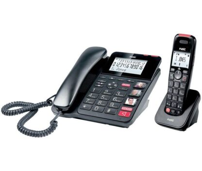 Combo teléfono inalámbrico y fijo de teclas grandes