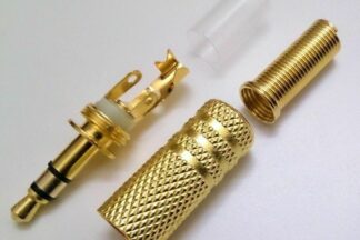 Conector Jack macho estéreo de 3'5 mm, metal dorado