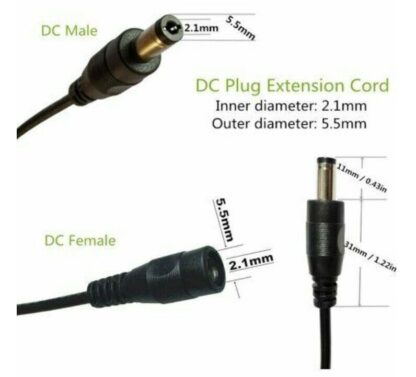 Conexión Cable Alargador Alimentación DC, 1m, 0.5mm² 20AWG, 5A - Imagen 5
