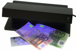 Detector de billetes falsos con luz ultravioleta