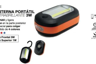 Linterna LED COB con gancho e imán