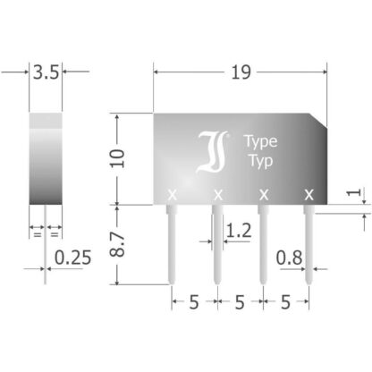 Puente Rectificador 1,5A/80V, B80/C2300-1500B - Imagen 3
