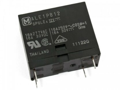 RELE 12VDC 16A 1ctos 2+2 Pin Paso 3,5mm 29x25x12mm